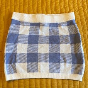 Gingham Knit Girls Skirt